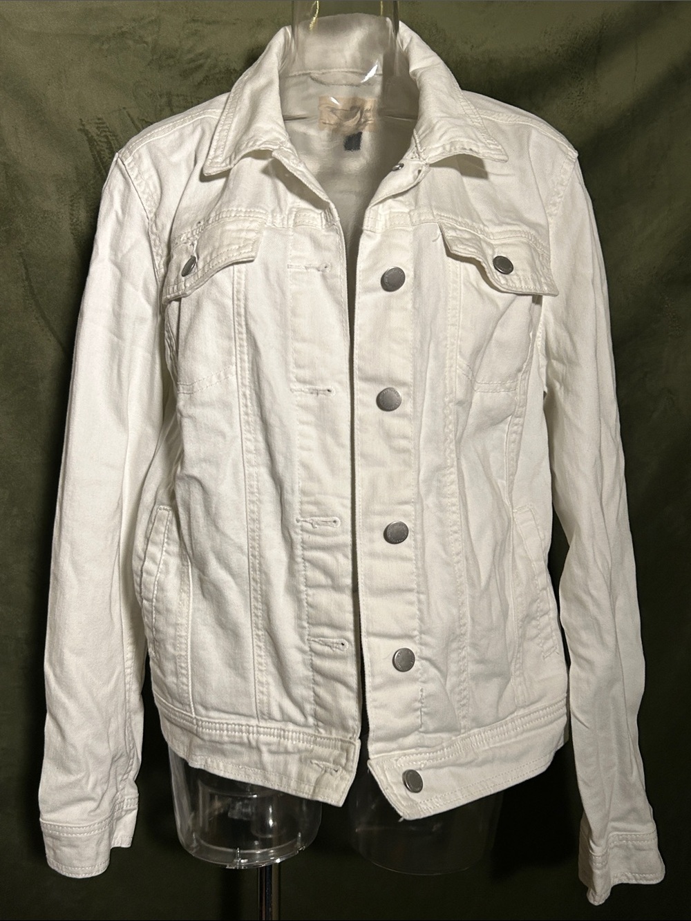 Universal Thread White Denim Jacket with Button Front